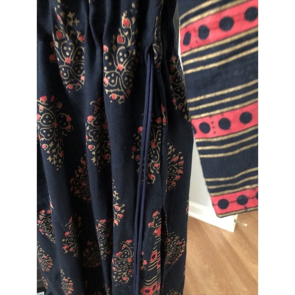 Ladies Printed Cotton Palazzo Suit Small Embellished Beads Missing Maxi Dress - Picture 5 of 13